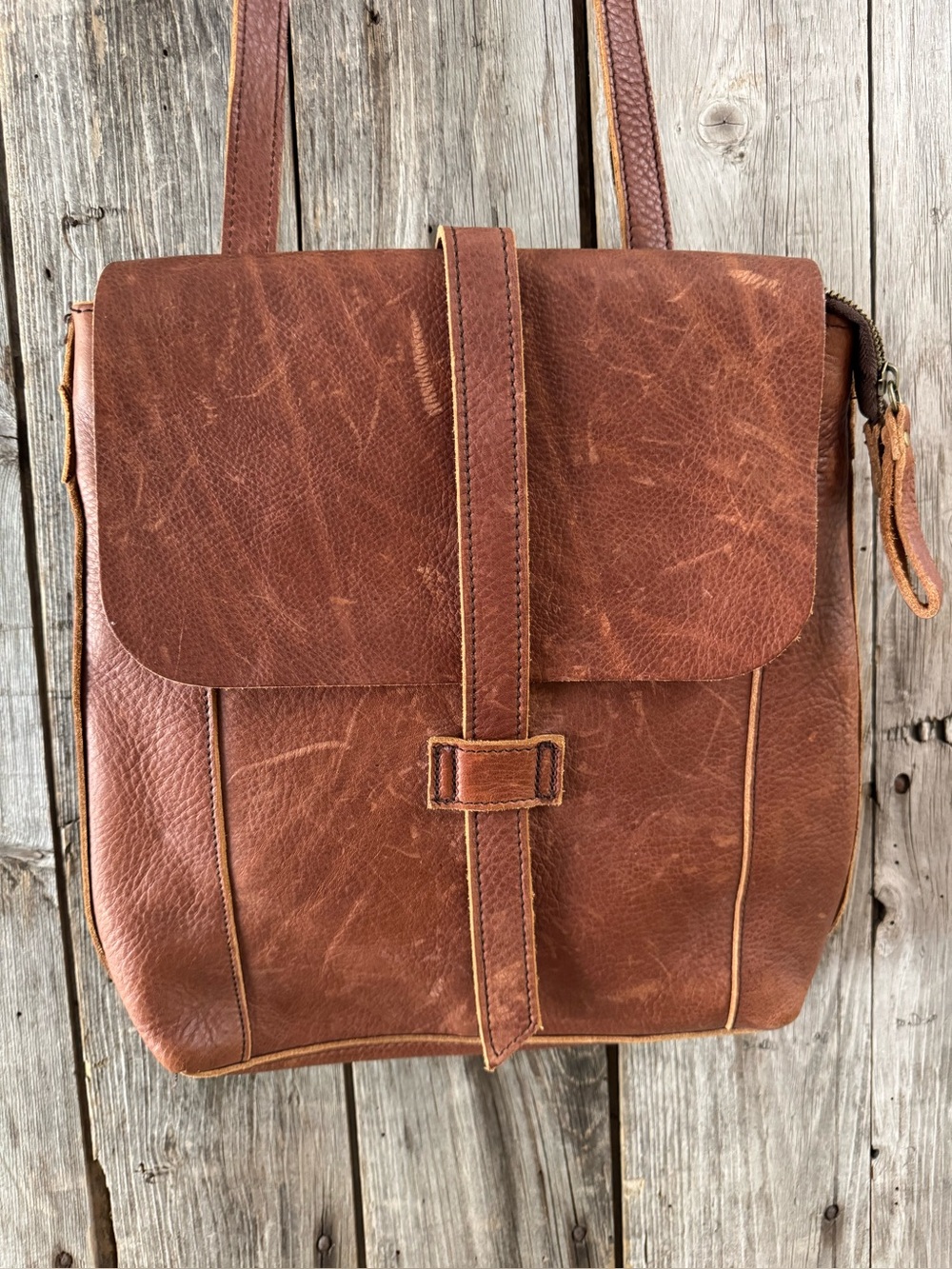 DULUTH TRADING COMPANY Lifetime Leather Convertible Backpack